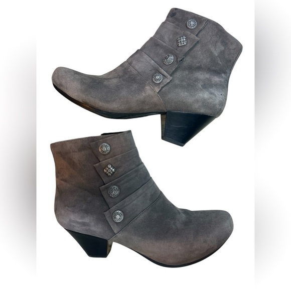 Dansko Womens Baker Heel Ankle Bootie Gray Suede Leather US 10.5-11 EU 41 Witchy - Picture 1 of 6